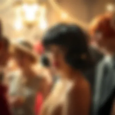 Influential 1920s party scene featuring distinctive hairstyles