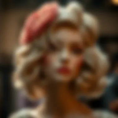 Artistic showcase of vintage wig craftsmanship