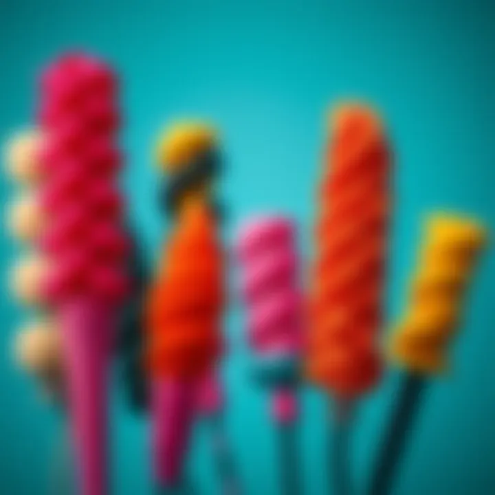 Innovative sponge curlers showcasing diverse designs and colors