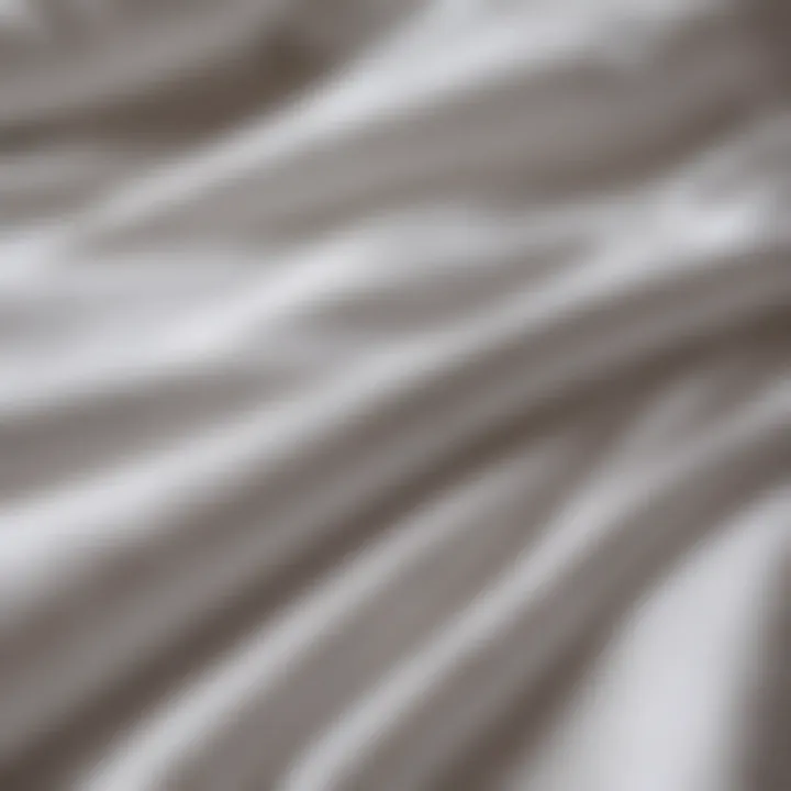 Close-up of luxurious white fabric textures used in bedding