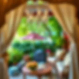 Elegant outdoor curtain ties enhancing a patio ambiance