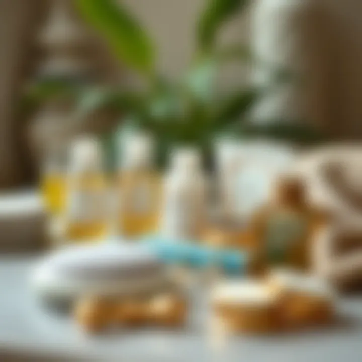 Eco-friendly polishing supplies arranged neatly