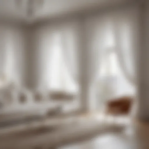 Elegant living room featuring white crinkle curtains elegantly framing a large window.