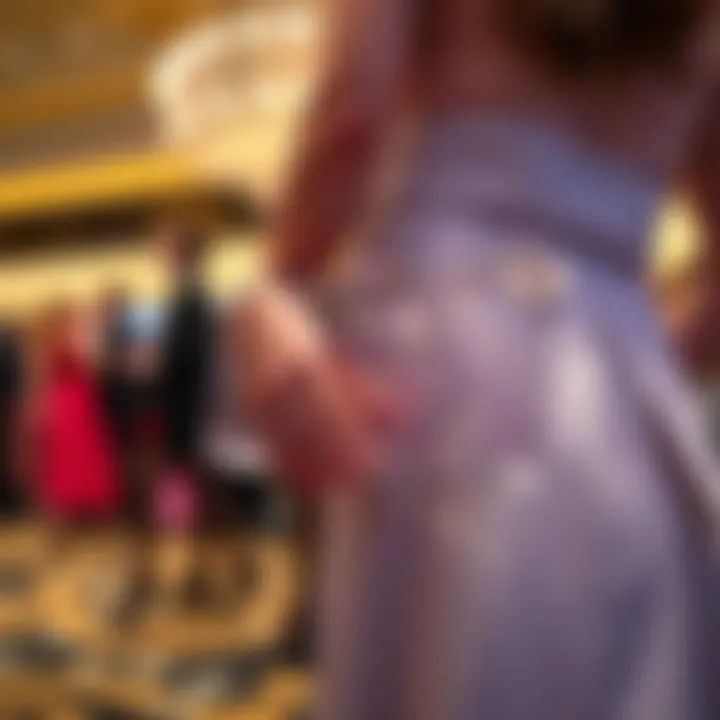 Transparent clutch as a statement piece at a formal event