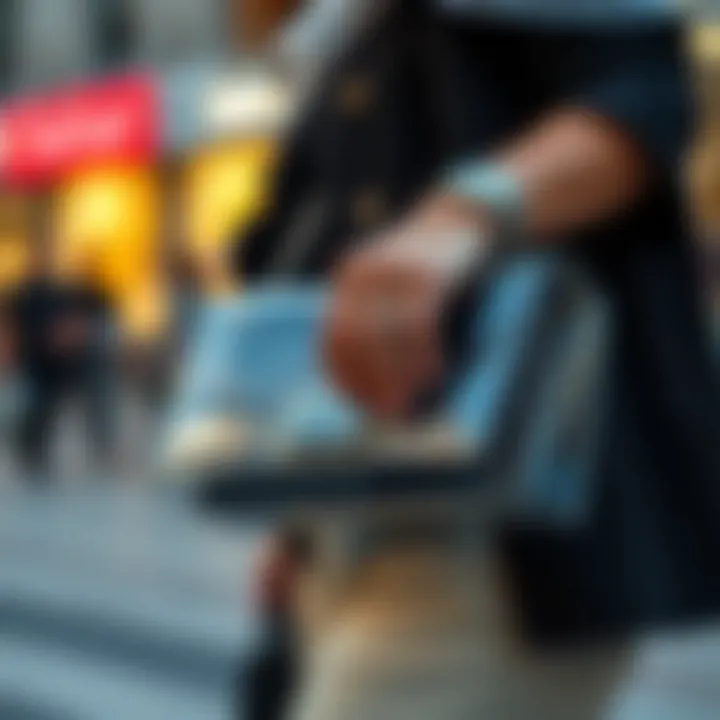 Stylish transparent clutch paired with modern attire