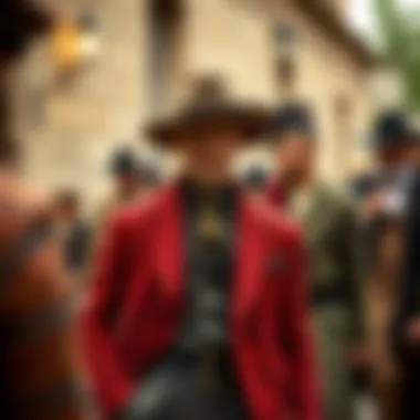 Historical image depicting the origins of tweed fabric in traditional attire