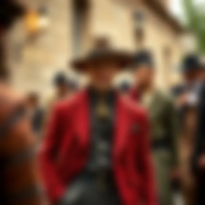 Historical image depicting the origins of tweed fabric in traditional attire