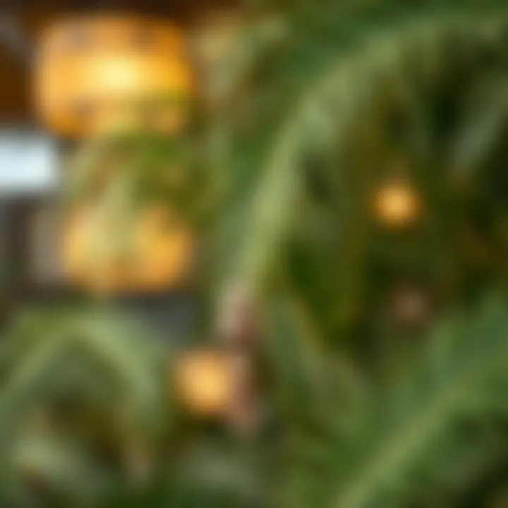 Artistic representation of cultural motifs using artificial palm thatch.