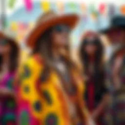 Colorful attire symbolizing the hippy aesthetic
