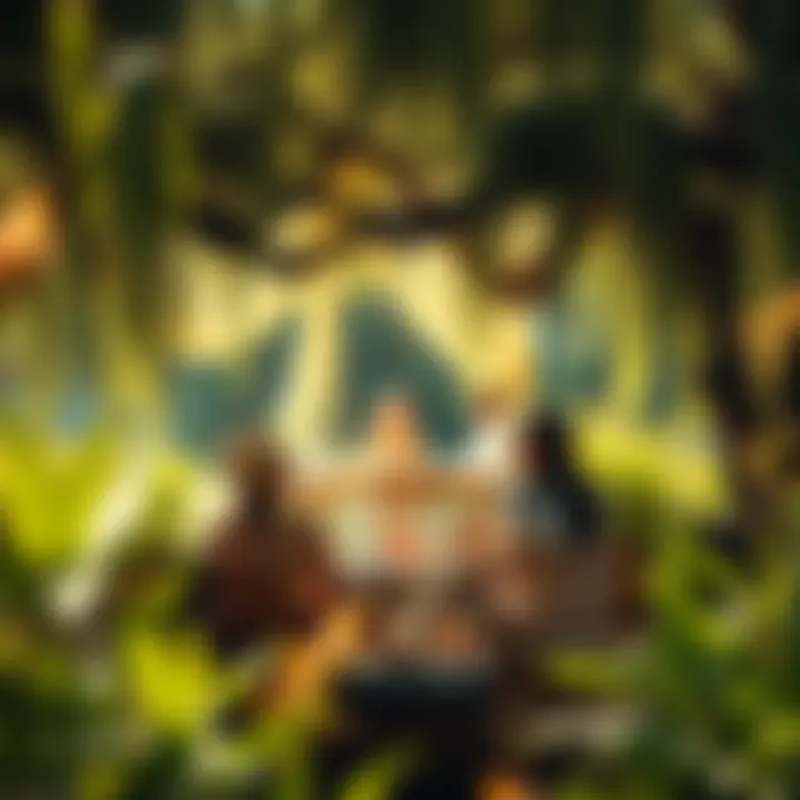 A peaceful outdoor setting for a hippy gathering