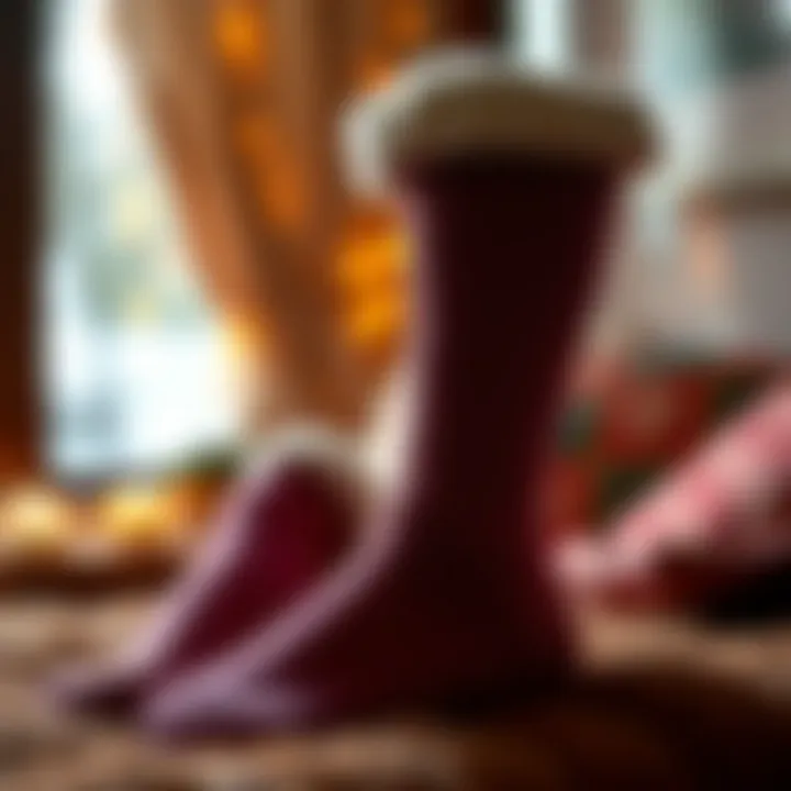 Luxurious fleece lined socks in a cozy setting