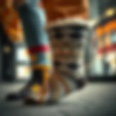 Stylish fleece lined socks paired with fashionable outfits