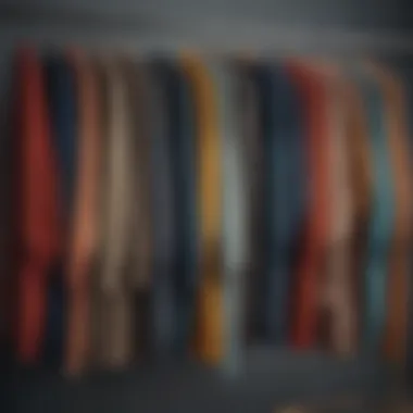 An array of knee length cardigans in different colors and textures hanging on a rack, illustrating design variations.