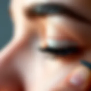 Close-up of adhesive technology used in lash strips