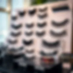 Elegant display of various self-adhesive lash strips