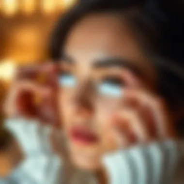 User applying self-adhesive lash strips effortlessly