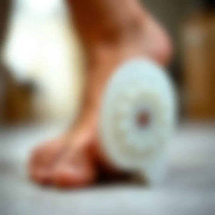 Close-up of a bunion and gel protector