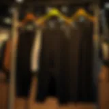 Stylish black slacks on display