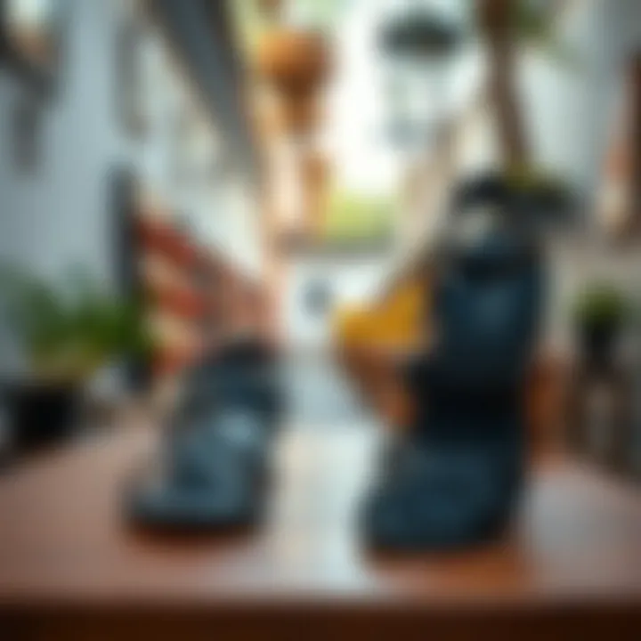 Cultural significance of black sandals displayed in various settings