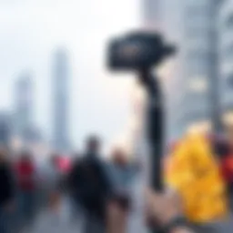 Elegant iPhone selfie stick stabilizer showcasing modern design