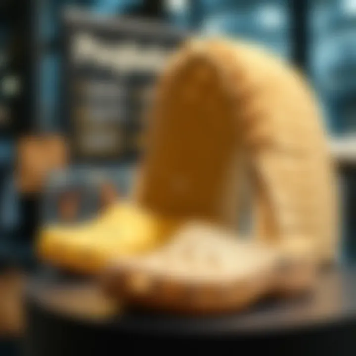 A sustainable materials display, illustrating eco-friendly options used in bubble clogs.