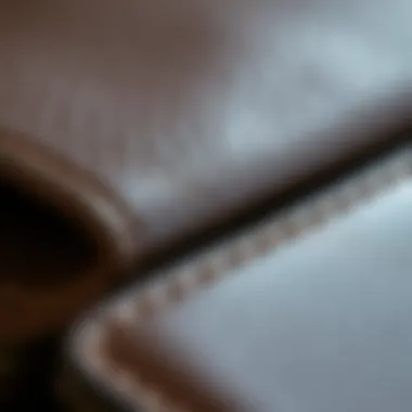 Close-up of the materials used in glove box wallets, emphasizing texture and quality