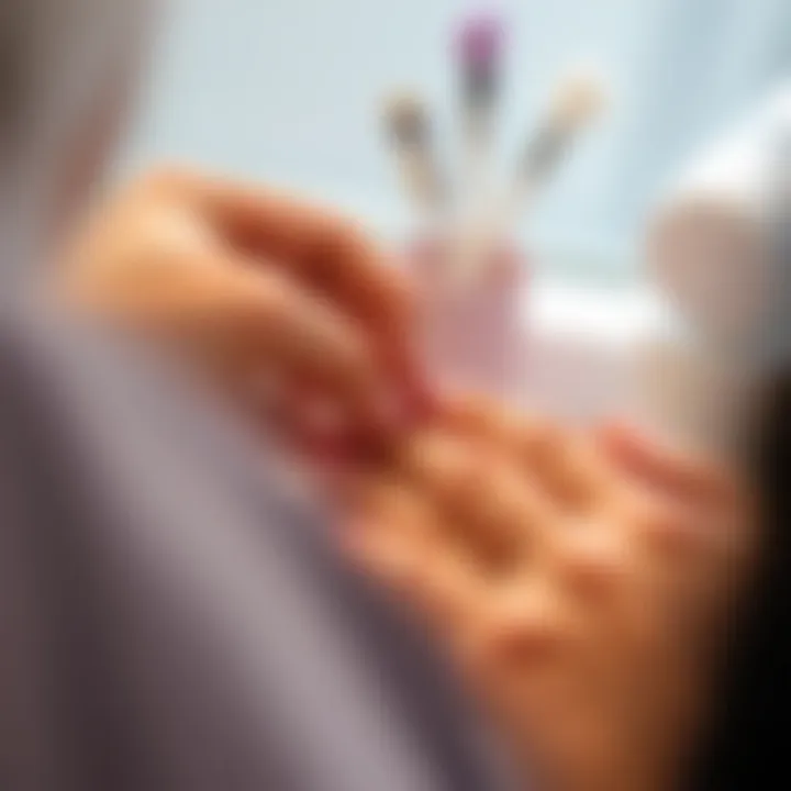 Nail dehydrator in action during a manicure session