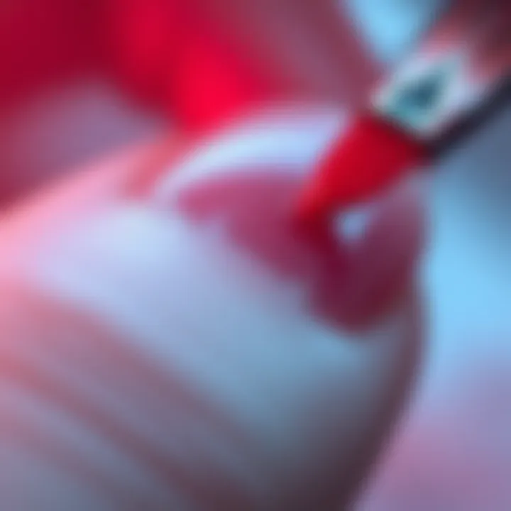 Close-up of nail surface before application