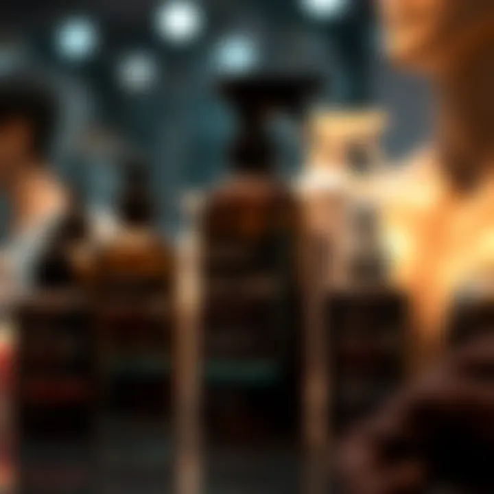 Close-up of hair care products for mannequin maintenance