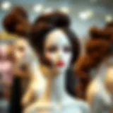 Stylish mannequin head showcasing various hair designs